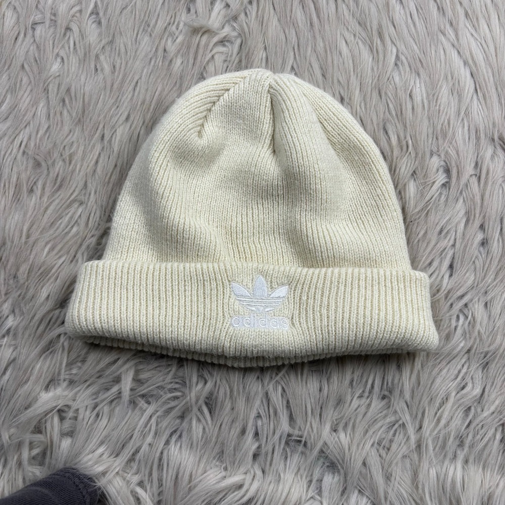 Adidas Men's OS Cream Knit Beanie Hat Sportswear Athleisure Streetwear